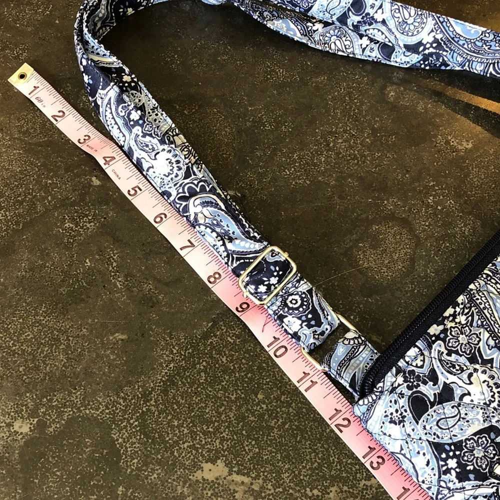 Quilted Paisley Crossbody Bag in Navy and Light Blue, NWOT